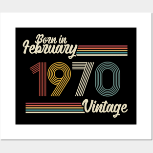 Vintage Born in February 1970 Posters and Art